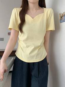 Women Tops - Yellow - View 3