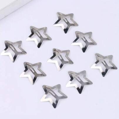 8-Piece Women's Hair Accessories Gold Hair Clips 3cm Metal Star Hair Clips Sweet Elegant Five-Pointed Star Headwear Set