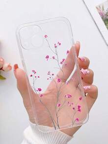 ピンクの花柄耐衝撃スマホケース（女性用）、Apple、、、Huawei対応、全面保護TPUソフトエッジ、かわいい花柄デザイン、衝撃吸収保護カバー - クリア - チェックする 3