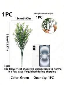 1/3片/5片金色人造尤加利叶，DIY仿真植物，婚礼中心装饰，花卉装饰，家居花瓶填充物，桌面中心装饰，新年派对花卉礼物，生日毕业典礼，花园装饰，户外植物，园艺，人造花（可根据细节搭配，或DIY） - 綠色 - 查看 9