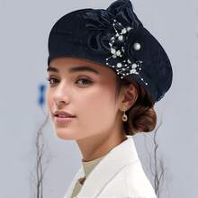 Pure Color Applique Beret Light And Breathable For Ladies - Purple - View 3
