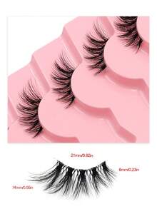 7 Pairs Half Eye Lashes Fluffy Soft And Lightweight &Natural Long Crossed False Lashes,Eye Tail Elongation Fake Lashes,For Daily Makeup Extension Reusable - Black - View 2
