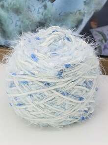 1pc Warm Ombre Gray Feather & Sea Salt Gradient Yarn, DIY Handmade Scarf Knitting Kit, Spring Collection - A49 - View 4