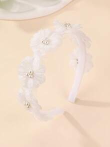 1pc/3pcs Girls Pearl & Faux Flower Headband Set, Suitable For Daily Decoration, Gift - Multicolor - View 7