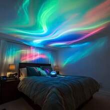 1 pieza Lámpara de olas de luces del norte con ajuste de multicolor, viene con control remoto para dormitorio, pasillo, sala de estar y talla grande - Multicolor - Ver 5