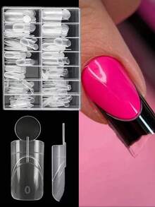 140 móng giả hai màu mờ kiểu Pháp, phủ toàn bộ móng, thích hợp cho nối móng nghệ thuật gel UV acrylic, 14 kích cỡ. - Nhiều màu - Xem 1