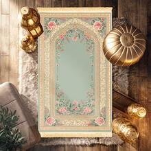 1pc Single Prayer Mat With Tassel Design, Non-Slip Bottom Particles, Water-Absorbent, Wear-Resistant, Multiple Size Options, Suitable For Various Occasions, Holiday Decoration, Holiday Gift - Mint Green - View 2