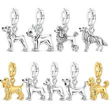 1 pieza Colgante de hebilla universal de color plateado con diseño vintage de raza de perro, colección de animales, accesorio ideal para hacer joyas DIY, opción ideal como regalo de cumpleaños para mujeres - Accesorios de joyería diaria - Oro o plata - Ver 1