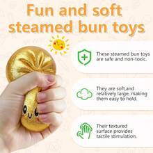 Random 3pcs  Glitter Dumpling, 2026 New Glitter Dumpling Squishy With Box, Dumplings Sensory Squeeze Toy For Stress Relief, Adult Soft Squeeze Decompression Dough For Anxiety Relief Fidget - random-3Pcs - 查看 3