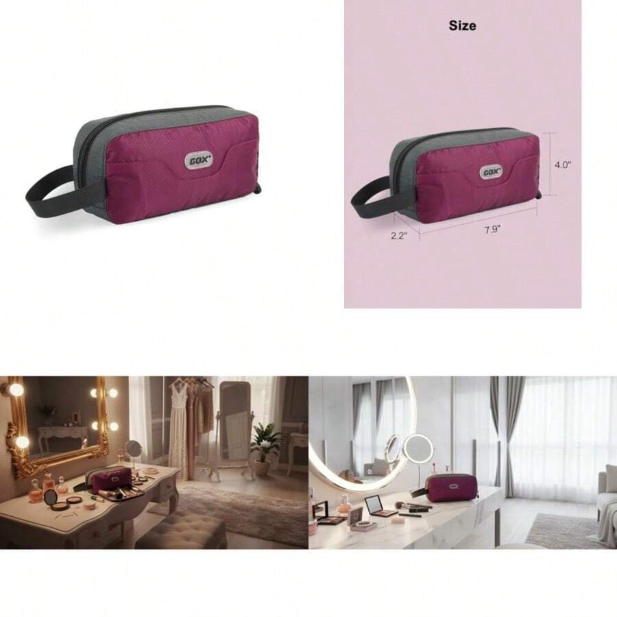 OX Bolsa de aseo de viaje estue Dopp bolsa de cosméticos ultraliera oranizador de maquillaje 7.9*3.7*2 Neceser de viaje - 7.93.72 pulgadas - Ver 1