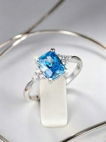 Eternal Blue Light Pure Silver Ring Exquisite Jewelry - Baby Blue - View 8