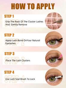 Rikuaild 96pcs Brown Fluffy False Eyelashes, Soft & Criss-Cross Fibers, Natural Look, Suitable For Travel & Everyday Makeup - D - View 7