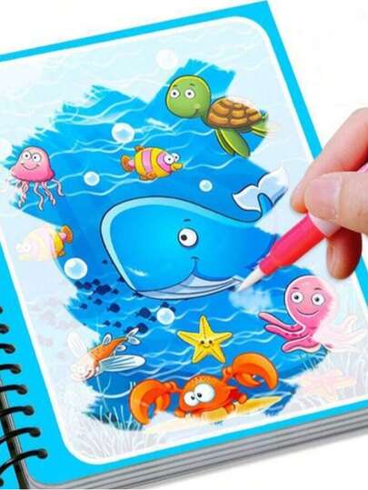 Sổ vẽ màu nước tái sử dụng, kèm bút vẽ nước có thể bơm lại. Chỉ cần thêm nước để vẽ nhiều lần. Đồ chơi vẽ tranh giáo dục cầm tay, phù hợp cho trẻ em từ 3 tuổi trở lên, món quà tuyệt vời cho Lễ Phục Sinh, Giáng Sinh, Sinh Nhật hoặc Năm Mới.
