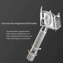 Men'S Double-Sided Stainless Steel Manual Razor Non-Slip With Strong Handle Butterfly Quick Blade Replacement With,Gift Razor Blade Holder Box - Silver - View 4