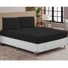 Fitted Sheet Set With Elastic + Pillowcase, 400 Thread Count Percale Flex Luxury, Peach Touch, Single, Full, Queen, King - Negro - Ver 3