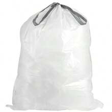 Custom Fit Trash Bags, Compatible With Simplehuman Code K 50 Count White Drawstring Garbage Liners 10 Gallon/ 38 Liters 24 Inchx 28 Inch - White + 1 Count (Pack Of 50) - View 6