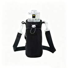 1pc Crossbody Water Bottle Bag, Portable Cup Holder, Car Water Bottle Bag, Handheld Phone Pouch, Unisex Minimalist Crossbody Bag With Adjustable Shoulder Strap And Multiple Compartments, Suitable For Travel Storage, Hiking, Camping And Cycling Accessories - D - View 12