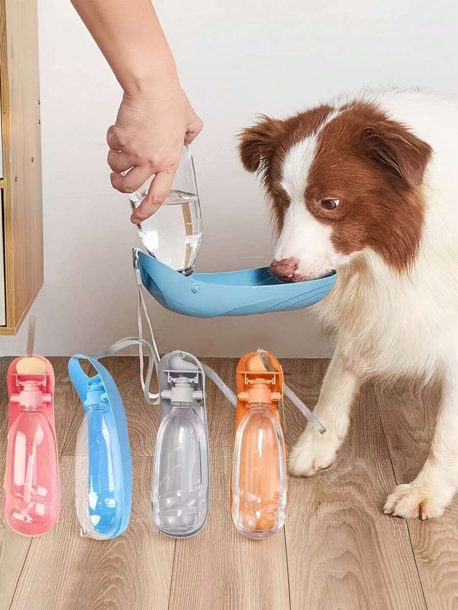 Bình nước di động cho thú cưng, bình đựng nước gấp gọn cho chó kèm bát ăn, bình nước du lịch chống rò rỉ cho chó. - Nhiều màu - Xem 1