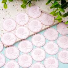 25pcs 3D Hydrangea Wedding Invitation Envelope Sealing Wax Stickers, Suitable For Invitations, Christmas, Gift Packaging - Light Brown - Pearl Pink - Pink - View 6