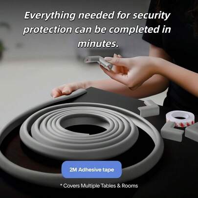1 miếng bảo vệ cạnh bàn, miếng bảo vệ góc và cạnh 2M, mút xốp NBR mềm, keo dán 2M, miếng đệm an toàn cho góc và cạnh bàn và lò sưởi.