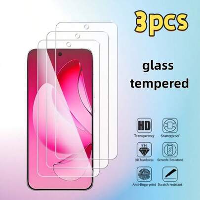3pcs Ultra-Clear Anti-Scratch Screen Protector, Compatible With Vivo F11PRO/A3/A79/A58/A78/K11/A98/A1/Reno8/Reno7/A96/K10/Reno7/Find/A76/A36/A95/A55/Reno6/A54/A74/F19/Reno Series. Easy To Install, High-Definition, Bubble-Free, Scratch-Resistant And Shatterproof. Tempered Glass Screen Protector, Super-Clear Image Quality, Ideal Gift For Birthday, Easter, Christmas, For Family, Friends, Boyfriend/Girlfriend.
