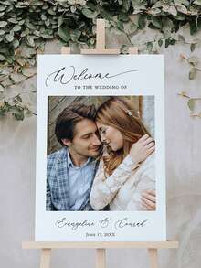 Customizable Party Welcome Sign - Modern Style Photo Welcome Sign. Suitable For Weddings, Birthday Parties And Theme Parties. Fully Customizable With Your Favorite Photo, Name And Date. - Multicolor 02 - View 7