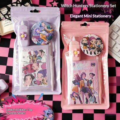 Hasbro Mädchen Gruppe K-Pop Schreibwaren Set, hochwertige süße Mädchen Notizbuch, Stift, Reißverschlusstasche, Schul-/Geschenkutensilien