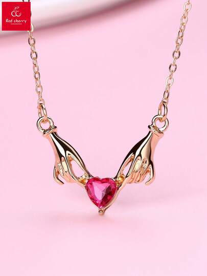 1 chiếc mặt dây chuyền hình trái tim bằng thủy tinh, kiểu dáng tối giản, thời trang dành cho trẻ em, thích hợp làm quà tặng Ngày của Mẹ cho cha mẹ và con cái, phù hợp để đeo hàng ngày, làm quà tặng, mọi mùa và lễ hội.