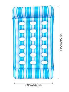 1pc Adult Extra Large Inflatable Floating Mat With Pillow Backrest, Sunbathing Floating Bed Suitable For Lake, Beach, Swimming Pool Party As Floating Toy, Water Lounge, Cool And Dry - Floating Bed - View 13