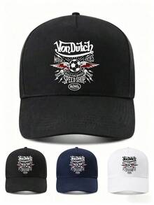 1pc Unisex Von-Dutchs Print Baseball Cap, Sun Hat, Curved Brim, Dad Cap. Suitable For Daily Use And Outdoor Activities. Outdoor Adjustable Sun Cap. Spring-Summer Travel, Tourism, Beach Vacation Hat. Y2K-Style Hats For Youth Hats, Sports Hats, Hats For Men, Caps For Men, Mens Hats, Hats For Men, Caps,Hat For Women - 黑色1 - 查看 3