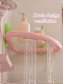 Vibrant Macaron Color Suction Cup Large Capacity Storage Rack, Strong Load-Bearing Capacity To Prevent Items From Falling, Fashionable Minimalist Bathroom Shelf, Suitable For Renters And Professional Organizers, Durable Anti-Rust Shower Caddy, Applicable For Bathroom Cabinet, Bathroom Decor, Bathroom Essentials - Multicolor - View 6