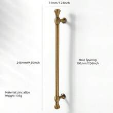 金色全套家具把手，适用于任何家具，包括抽屉、橱柜、门，锌合金材质，法式奢华风格 - 黃銅色 - 查看 13
