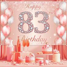 Globo de confeti de feliz cumpleaños 83 años de edad, globo de confeti, decoración temática para mujeres de 83 años de edad, color rosa, decoración de fiesta de cumpleaños, suministros de cumpleaños - 83 - Ver 6