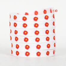 1 Pair Multicolor Small Daisy Cute Polyester Shoelaces, Suitable For Home Use - Red Daisies - View 15