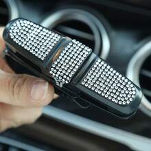 1pc Rhinestone Car Clip, Fashionable Glasses Holder For Car - Sparkling Gems, Glasses Rack For Car Interior Accessories - A - View 6