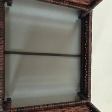 Rattan Folding Garden Table, Weatherproof, Brown, 60x41x41cm, Ideal For Balcony & Terrace - Brown - View 8