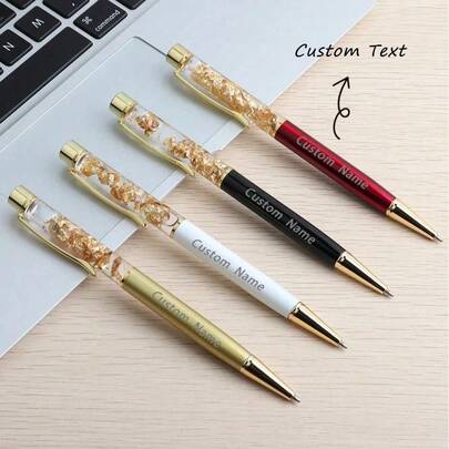 1/3/12/25/48pcs Customized Ballpoint Pens (Inlaid With Gold Foil Name), Personalized Wedding Gifts, Suitable For Men, Women, Friends, Family, Students, Employees, Clients, Ideal For Back To School, Graduation Ceremony, Wedding, Teacher's Day, Anniversary, Learning Supplies, Customized Ballpoint Pens, Office & Study Supplies, Christmas Decorations, Smooth Writing Pen
