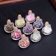 1个天然水晶猫许愿瓶，魔法能量疗愈石漂流瓶，内含原石，灵性占卜灵气礼物，母亲节送给妈妈 - 碎石貓頭能量瓶 - 查看 3