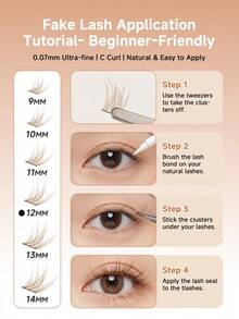 60pcs/Box Mermaid Segment Eyelash Extensions, Fashionable DIY Makeup Daily Wear False Eyelashes, Individual Cluster Lashes, Cartoon Style Eyelashes, Eyelash Extension Supplies - View 15