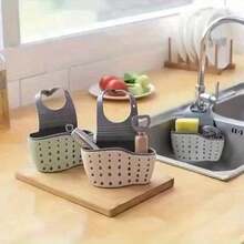 Adjustable Silicone Sink Caddy, Multi-Function Sink Organizer, Faucet Basket, Adjustable Sink Sponge Holder, Kitchen Sink Basket, Adjustable Strap Sink Rack, Sponge Holder, Faucet Basket, Kitchen Storage Bag - Multicolor - View 6