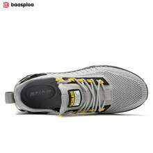 baasploa Men's Casual Sneakers Lightweight Mesh Fashion Running Shoes Anti-Slip Shock-Absorbing Male Walking Shoes Height Increasing Shoe Brand Shoes Athletic Outdoor Shoes - Light Grey - View 6