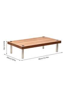 1 pieza Soporte de madera para monitor de escritorio, elevador de monitor, gabinete de almacenamiento de escritorio elevador de monitor de madera, ahorra espacio en el escritorio elevando el soporte para computadora con gestión de teclado, para uso en oficina y dormitorio, útiles escolares, de vuelta a la escuela - Multicolor - Ver 19