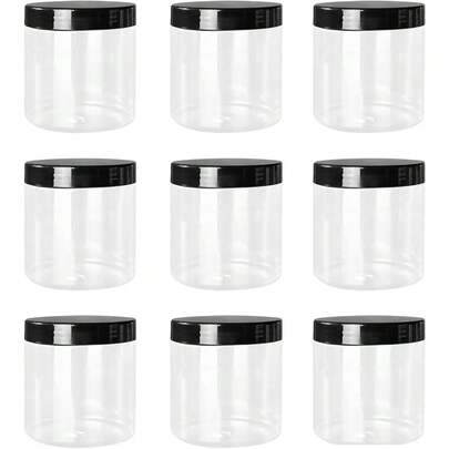 3/9pcs - 7cm Diameter Plastic Storage Bottles (With Lids) Color Pigment Bottles, Foundation Bottles, Mask Bottles, Eye Cream Bottles, Moisturizer Bottles, PET Wide Mouth Transparent Sample Bottles, Travel Cosmetic Dispensing Bottles