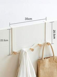 1pc Door Hook, Wall Mounted Hanger For Wardrobe, Bathroom, Suitable For Hanging Various Items Like Clothes, Hats On Door, Bedroom, Living Room, Kitchen - Beige - View 3