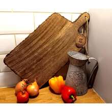 Chopping Board With Handle/String, Bark Edged, Large Mango Wood, 51cm X 25cm - View 1