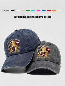 1顶美国建国250周年纪念印花棒球帽，男女通用弯檐帽，适合旅行和度假 - A - 查看 12