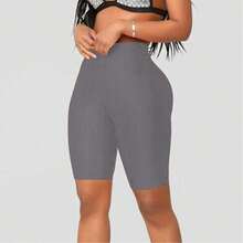 Womens Bike Yoga Shorts Elastic High Waist Shorts Fashion Leggings Sports Casual Pants Gym Elastic Workout Shorts - 紫色 - 查看 4