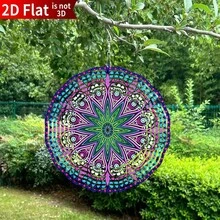 1 chiếc chuông gió treo hình Mandala Mắt Quỷ, chuông gió ngoài trời, đồ trang trí nhà cửa, đồ trang trí điêu khắc gió 2D, trang trí sân vườn, quà tặng Lễ Tạ ơn và Giáng sinh (Không bao gồm mặt dây chuyền) - nhiều màu - Xem 6