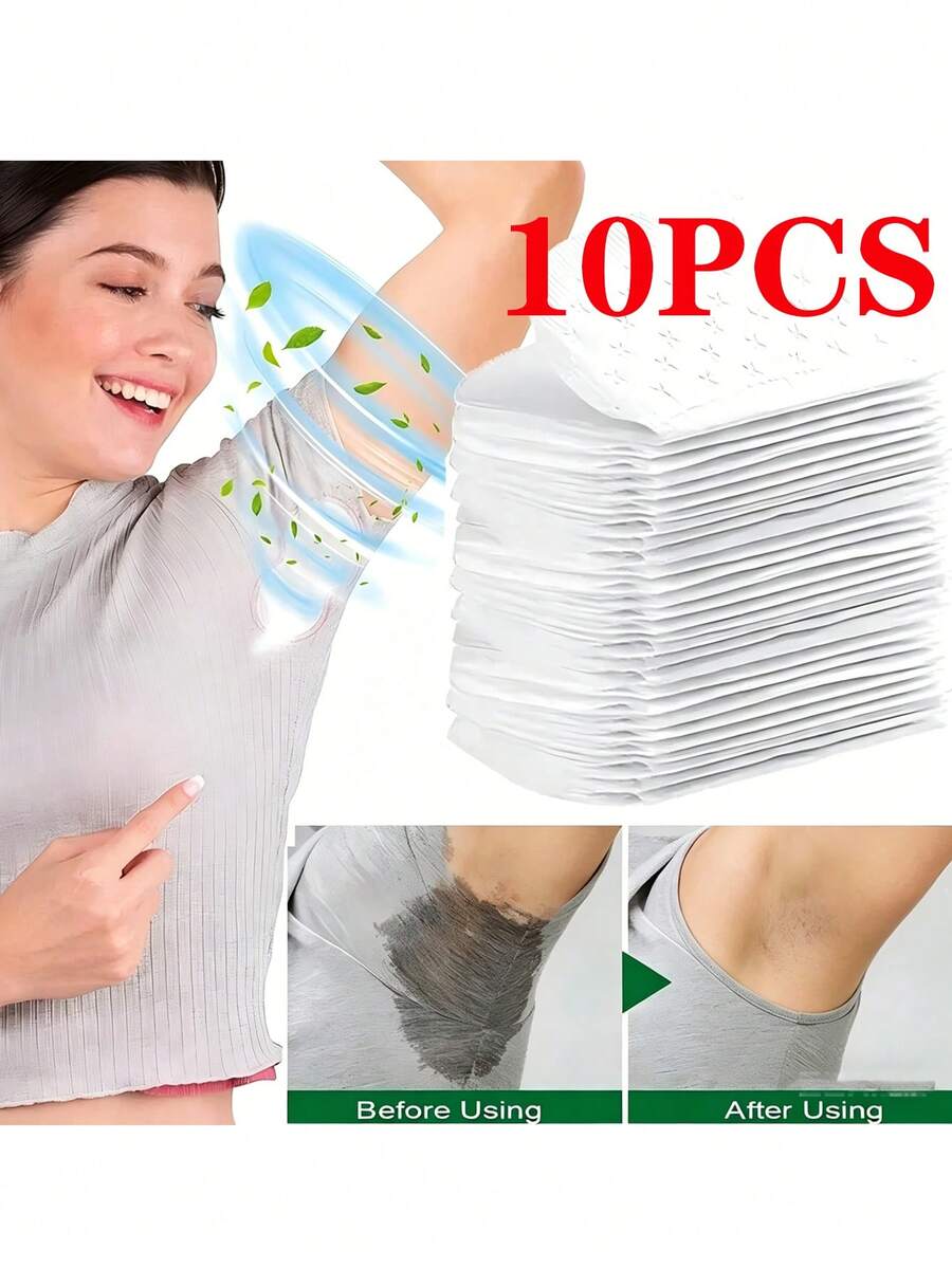 10pcs Unisex Sweat Pads Summer Deodorants Underarm Anti Perspiration Sweat Pads Disposable Absorb Sweat Shield Pad