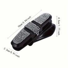 1pc Rhinestone Car Clip, Fashionable Glasses Holder For Car - Sparkling Gems, Glasses Rack For Car Interior Accessories - A - View 8